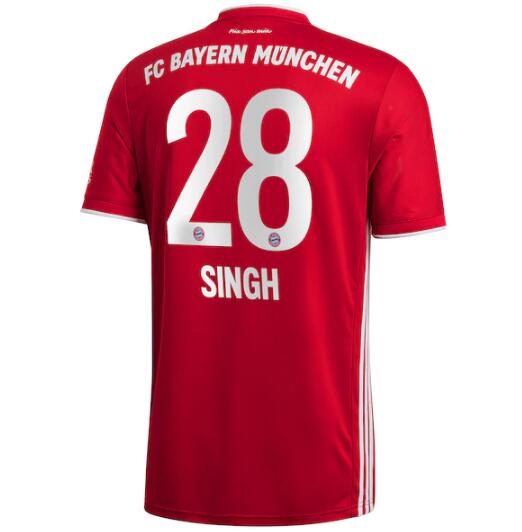 Bayern Munich Home Kit Soccer Jersey Singh 28 2020/21